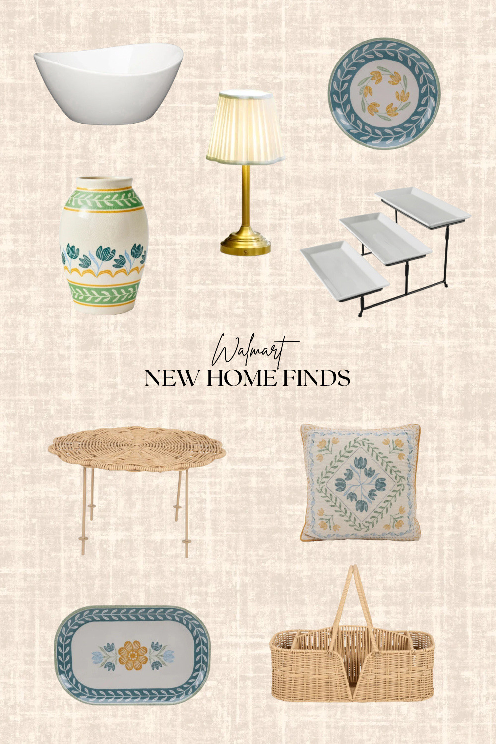 Walmart New Home Finds! 

Pillow, vase, plate, 3 tier tray, lamp, plate, bowl

#LTKsummer #LTKhome #LTKsale