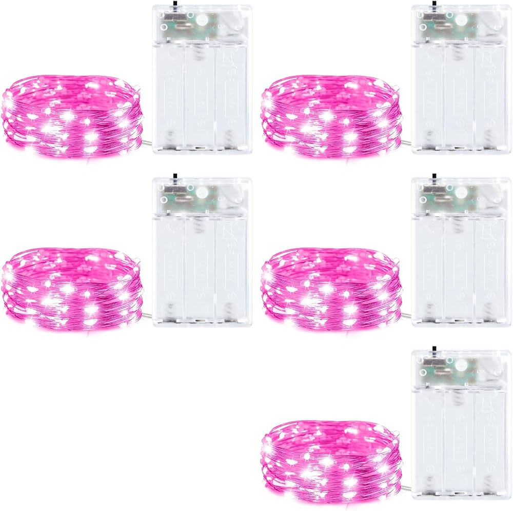 Minetom Fairy Lights Battery Operated, 5 Pack 7 FT 20 LED Fairy Lights with Timer, String Lights ... | Amazon (US)