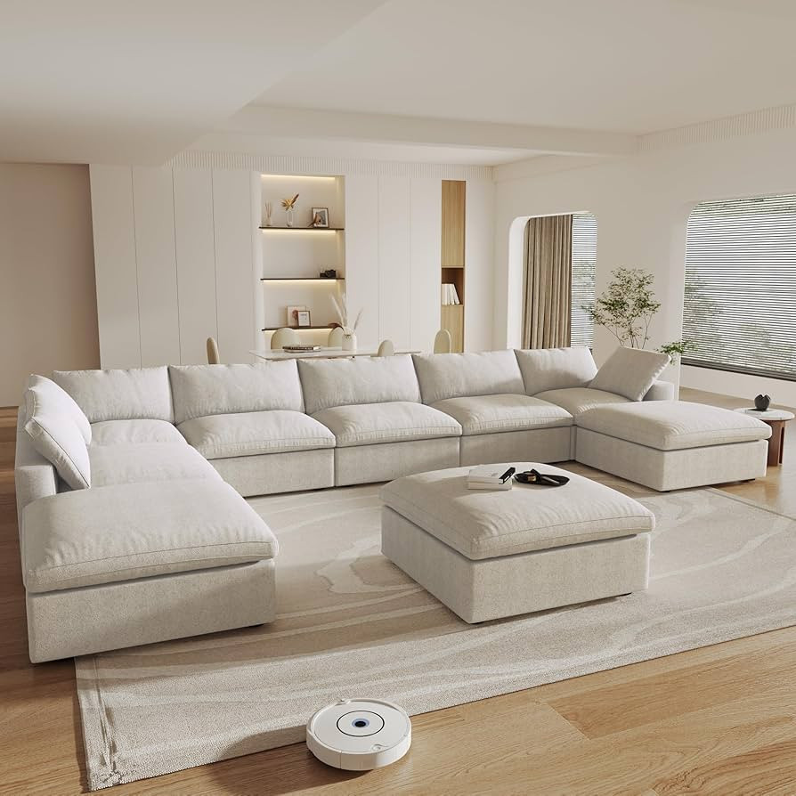 Cloud Couch Modular Sectional Sofa,196inch U-Shaped Sectional Sofa with Storage Ottomans,Oversize... | Amazon (US)