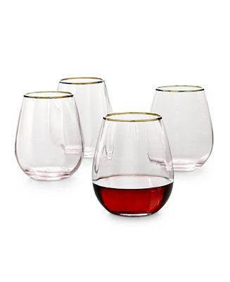 Blush Optic Stemless Wine Glasses, Set of 4, Created for Macy's | Macys (US)