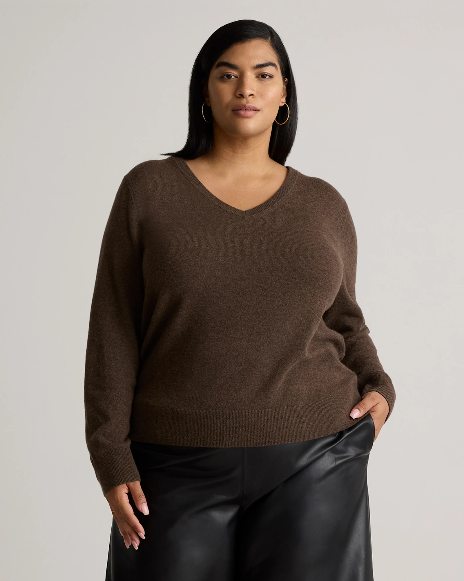 Mongolian Cashmere V-Neck Sweater | Quince