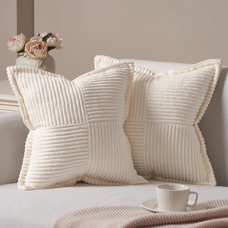 Gret No Decorative Addition Corduroy Pillow Cover (Set of 2) | Wayfair North America