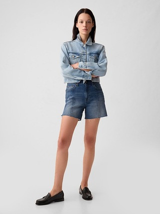 4" High Rise Girlfriend Denim Shorts | Gap (US)