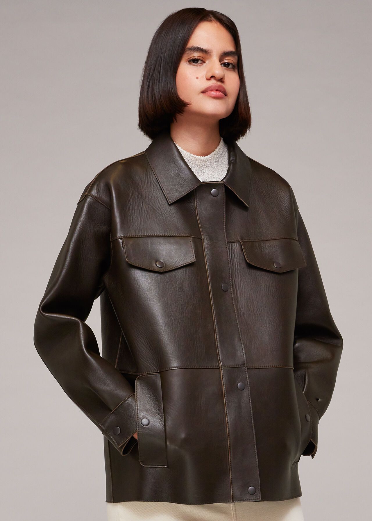Clean Bonded Leather Jacket | Whistles