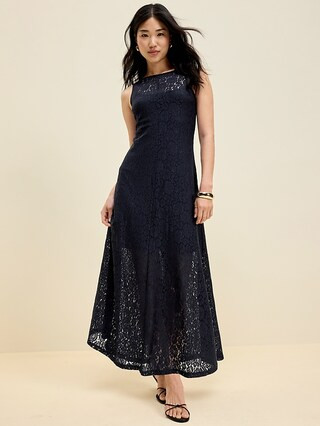 The Occasion by Old Navy Fit & Flare Drop-Waist Lace Maxi Dress | Old Navy (US)
