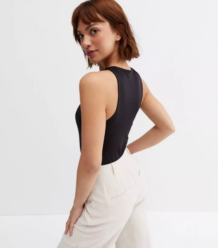 Basic White Slinky Racer Bodysuit curated on LTK