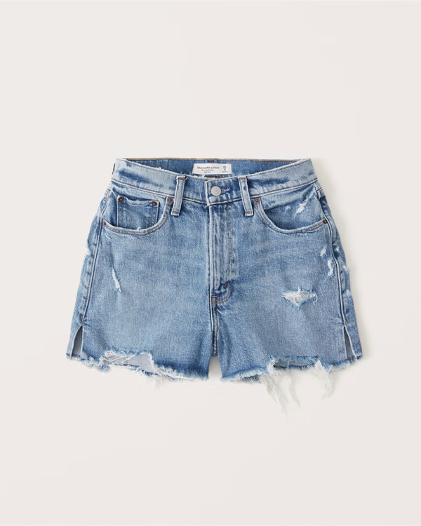 Curve Love 90s High Rise Cutoff Shorts | Abercrombie & Fitch (US)