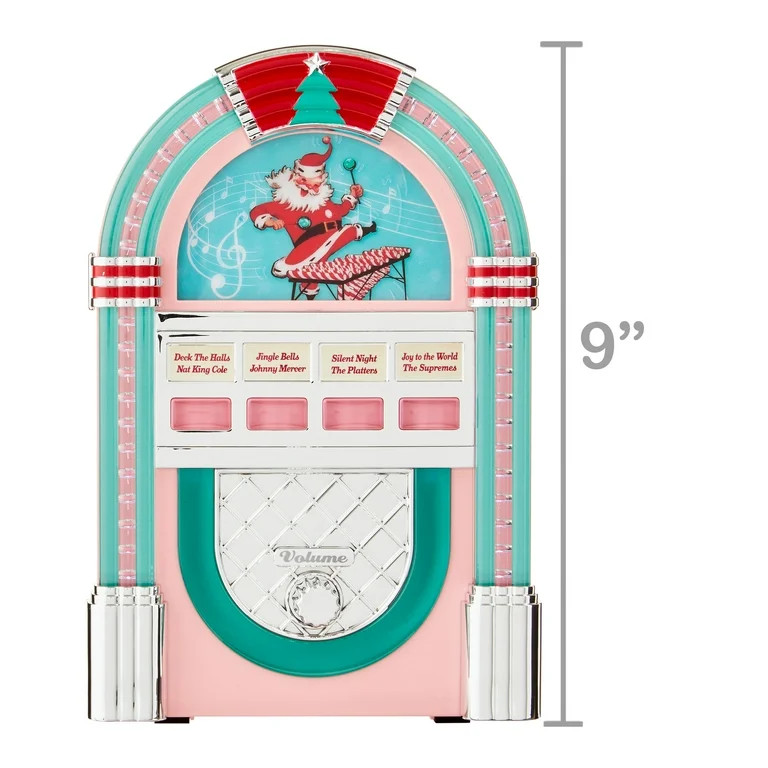 Mr. Christmas 9" Decorative Retro Jukebox, Pink | Walmart (US)