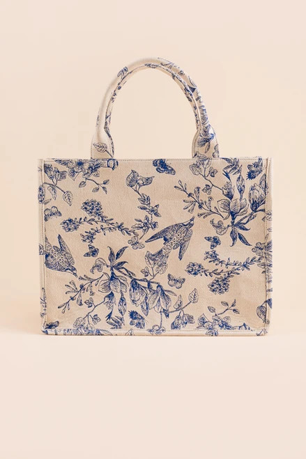 Azenor Floral Canvas Tote Bag | Francesca's