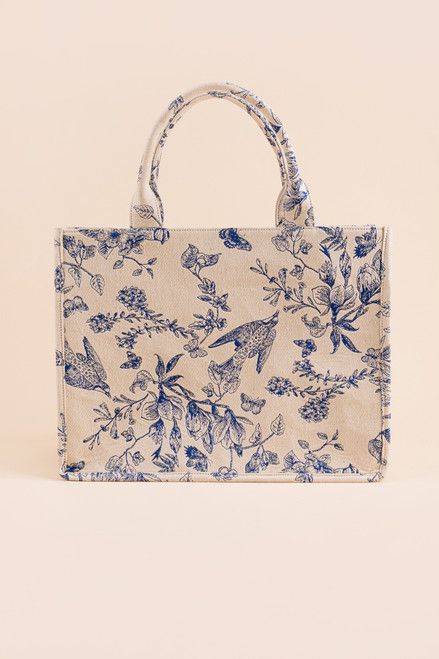Azenor Floral Canvas Tote Bag | Francesca's