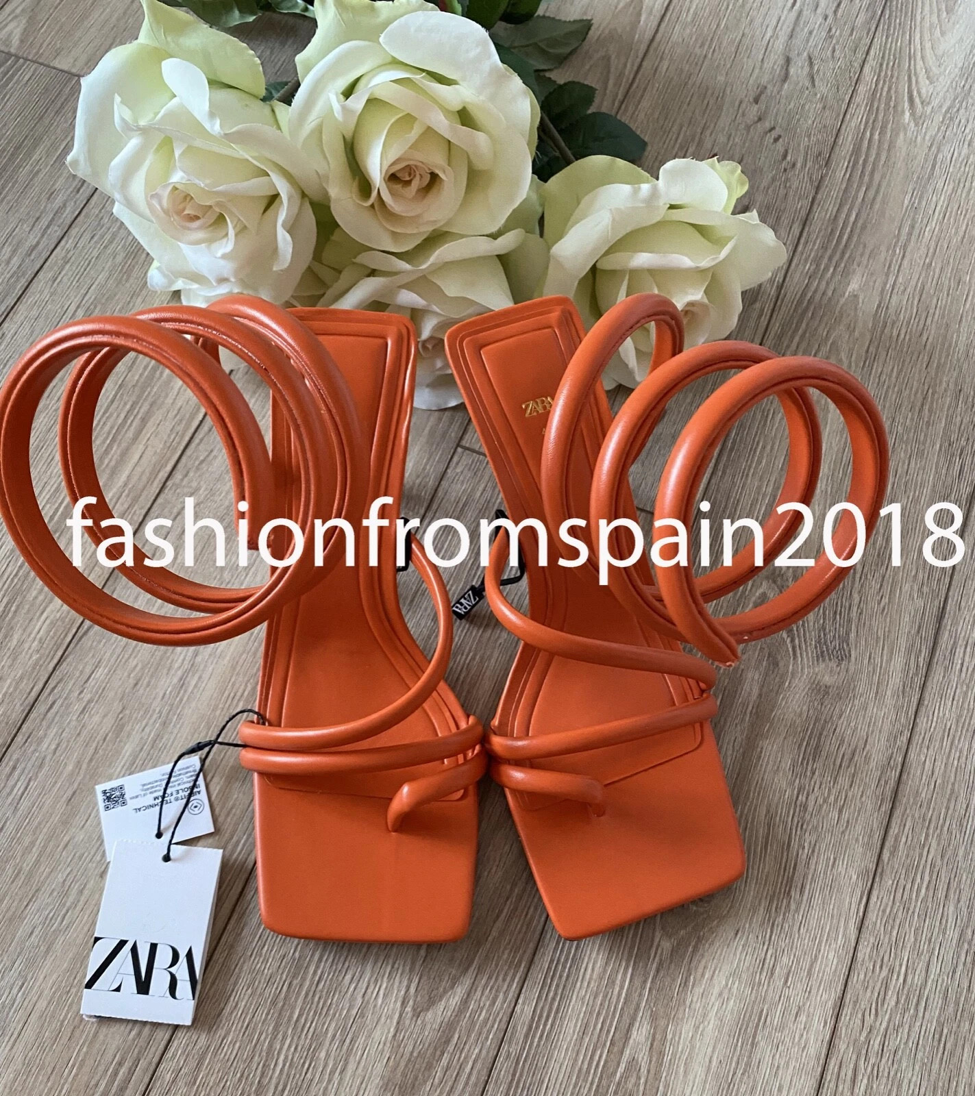 ZARA NEW WOMAN HIGH HEELED SPIRAL SANDALS SHOES ORANGE 35-42 1307/910  | eBay | eBay US