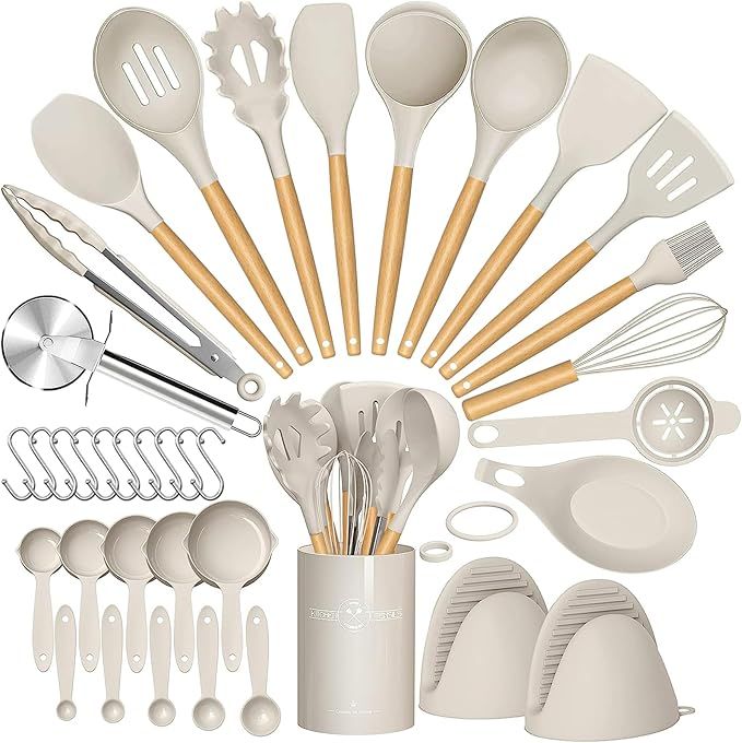 Umite Chef 36pcs Silicone Kitchen Cooking Utensils with Holder, Heat Resistant Cooking Utensils S... | Amazon (US)