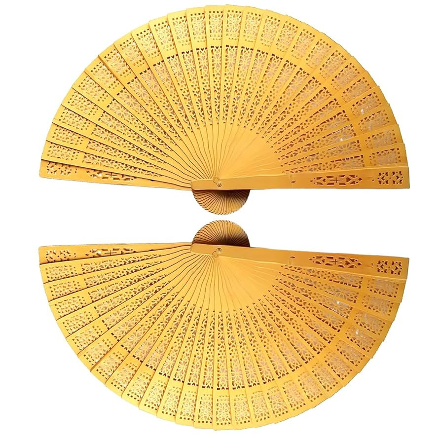 Foldable Hand Fan & Wooden Fans Handheld - 2-Pack Chinese Vintage Folding Fans with Sandalwood Sc... | Amazon (US)