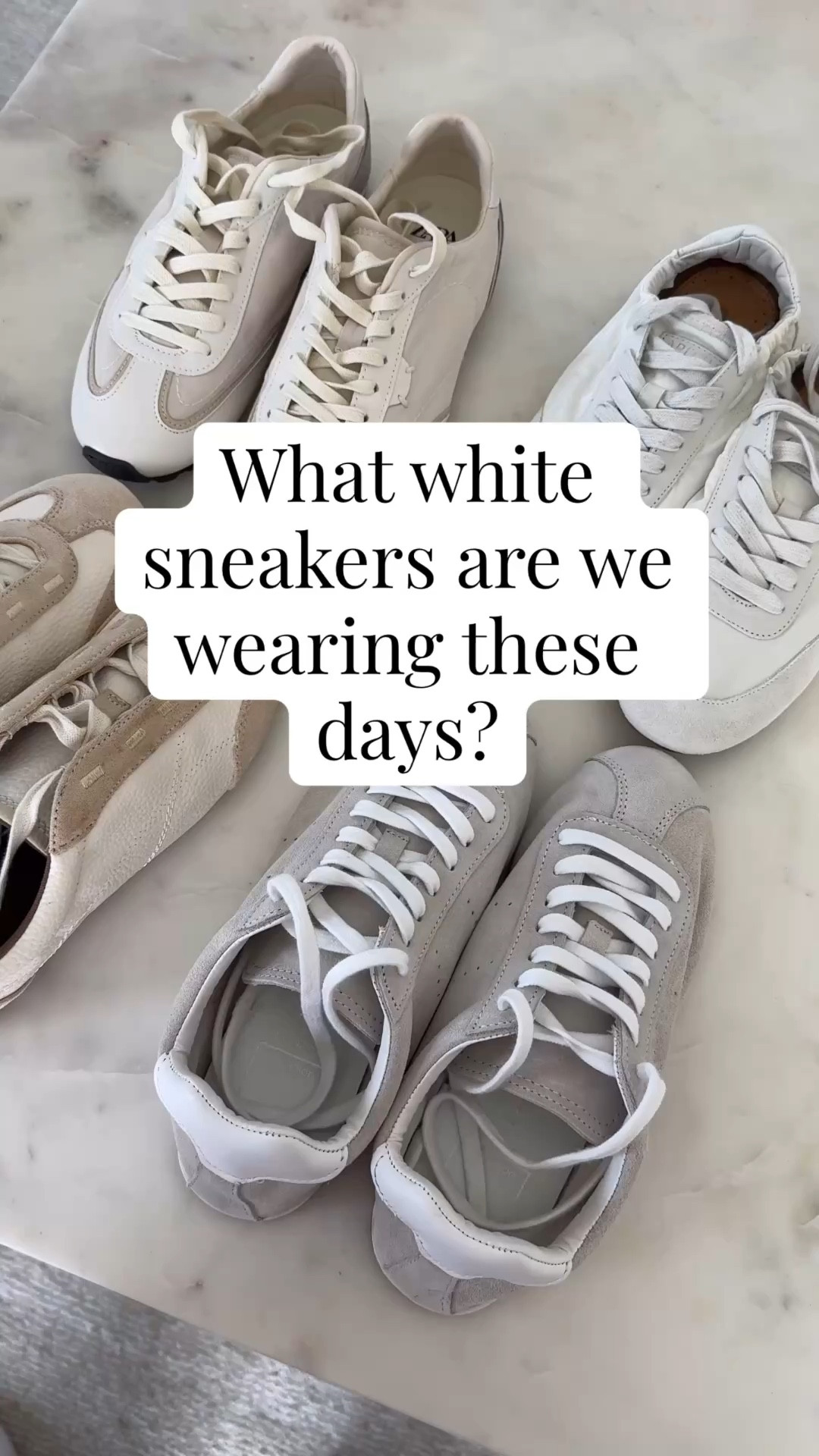 White and neutral minimal sneakers for spring and summer. Not a ton of options out but here are 4 under $150

Dolce Vita Sirena 6 - run small, size up. Showing more grey here, but a pretty neutral

SperryxAritzia sneaker 6 - run small. Very minimal. Contrast fabric but color is mostly white. 

Neutral Zara sneaker 6 (for roomy on me) - most synthetic. But very comfy and love the color. 

Fabric Zara sneakers 6 (run roomy) - these are so pretty, great price point. Love the shape  

#LTKPetite