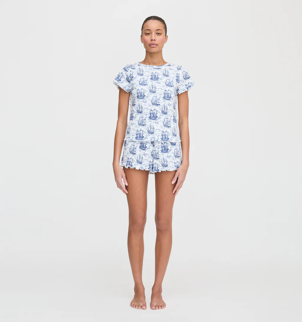 The Nina Pajama Set - Navy Mariner's Toile | Hill House Home US