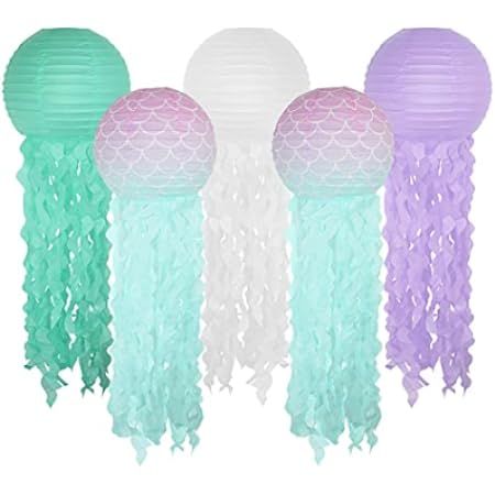 Just Artifacts 12-inch Hanging Jellyfish Paper Lanterns (3pc, White) | Amazon (US)