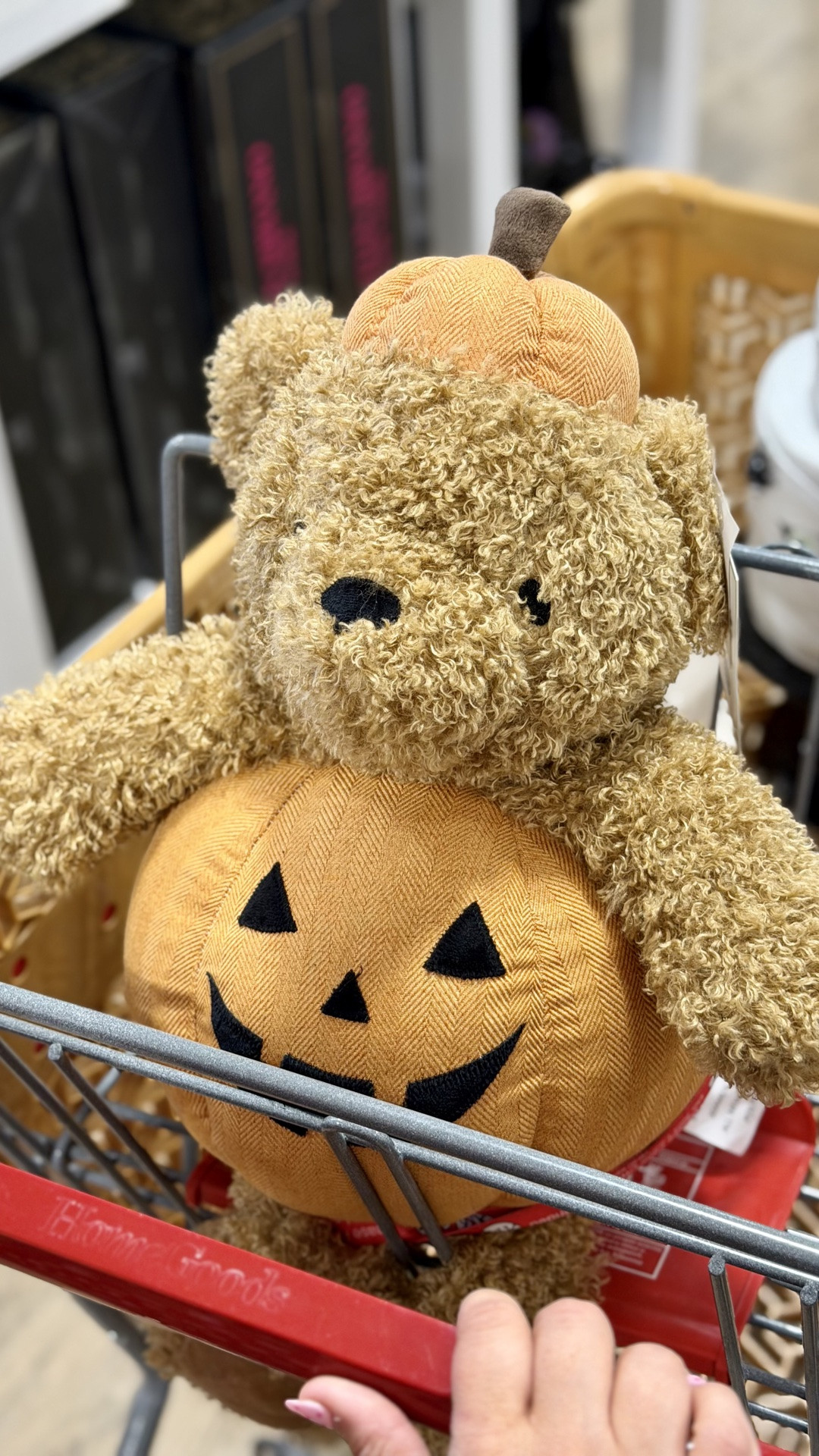 SO many good Halloween home decor finds at HomeGoods including the pumpkin bear that reminds me of the Jelly Cat Bartholomew Bear Pumpkin. 🎃🍂🫢. Ghost pillows, home decor also linked my brown polka dot dress below.

#LTKSeasonal #LTKHome #LTKOver40