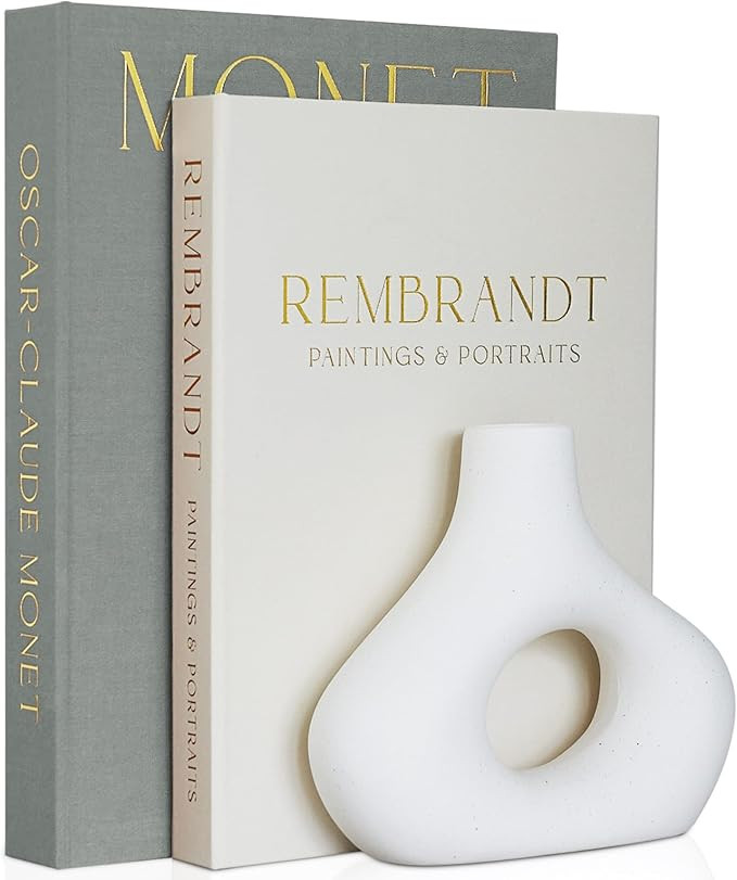 ZICOTO Beautiful Decorative Books - Set of 2 Linen Boxes Enhance Your Coffee Table, Bookshelf or ... | Amazon (US)