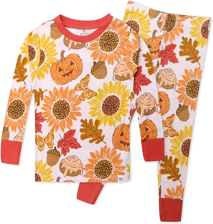 HonestBaby Unisex Celebration 2-Piece Pajamas Sleepwear Pjs 100% Organic Cotton for Baby, Toddler... | Amazon (US)