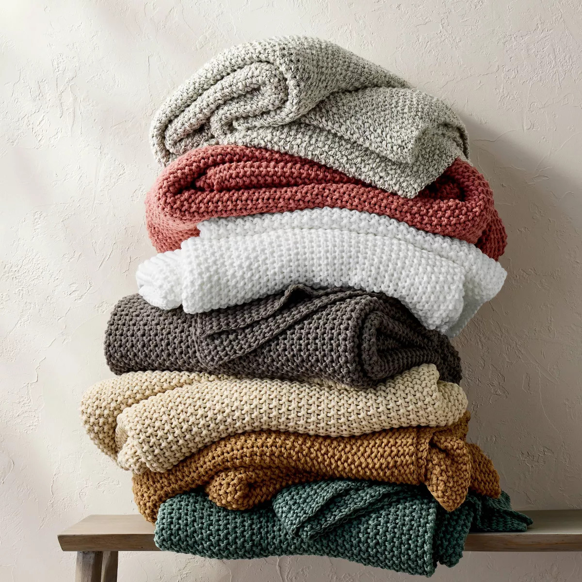 Full/Queen Chunky Knit Bed Blanket Dark Gray - Casaluna™: Acrylic, Sweater Knit, Machine Washab... | Target