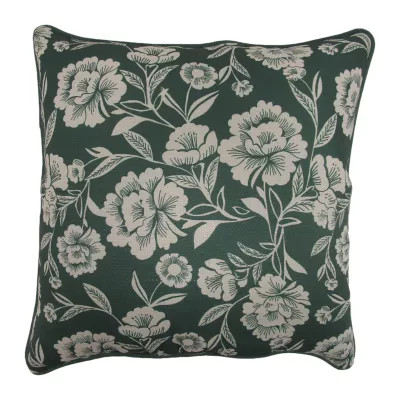 Red Shed  18 in. Farmer's Floral Square Throw Pillow, Green | Tractor Supply