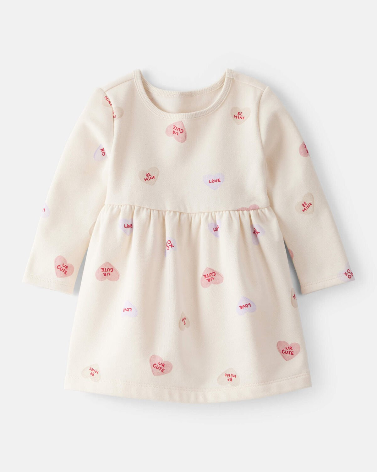 Baby Girl DayDream Fleece Valentine's Day Hearts Knit Dress - Ivory | Carter's Inc