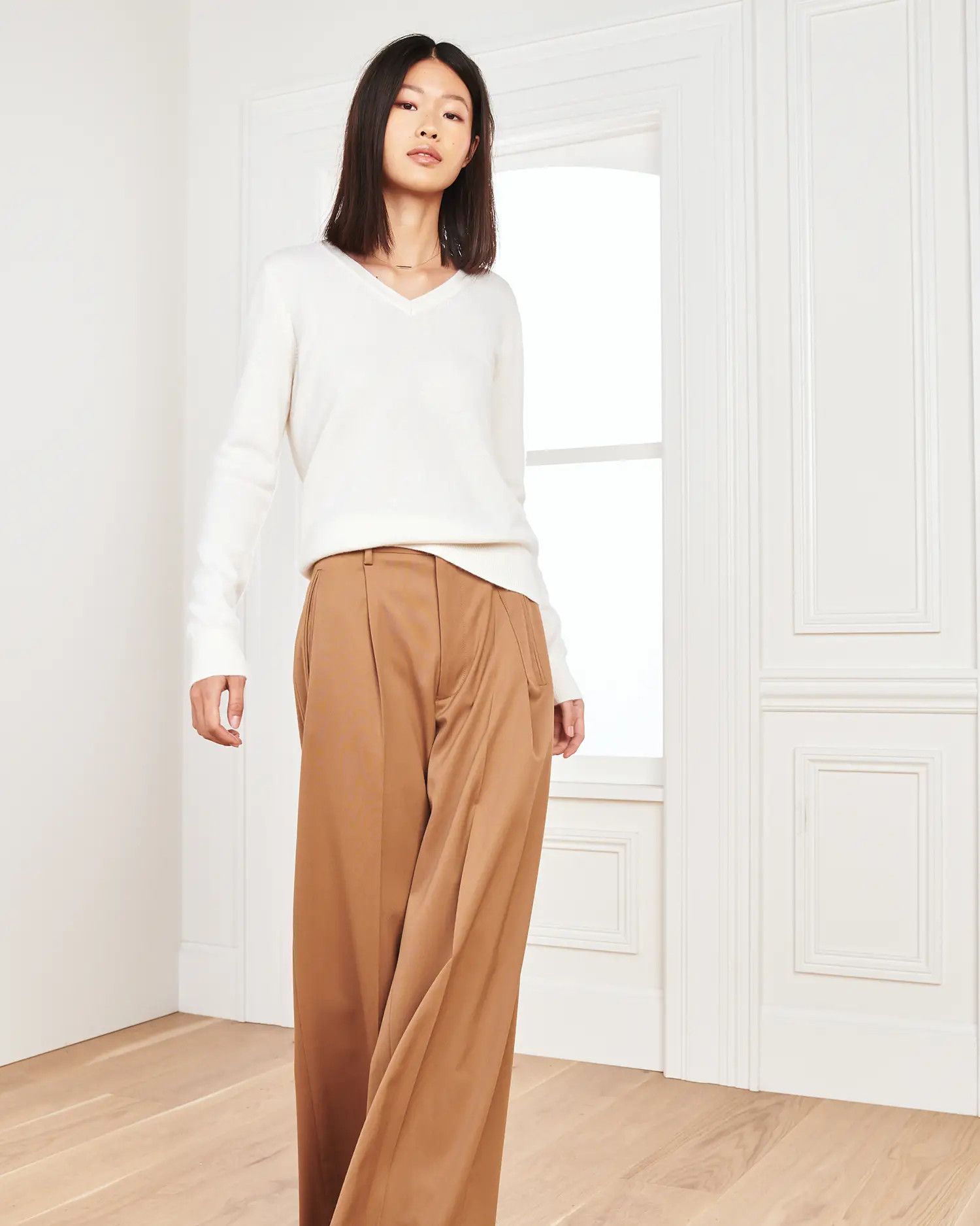 Mongolian Cashmere V-Neck Sweater | Quince