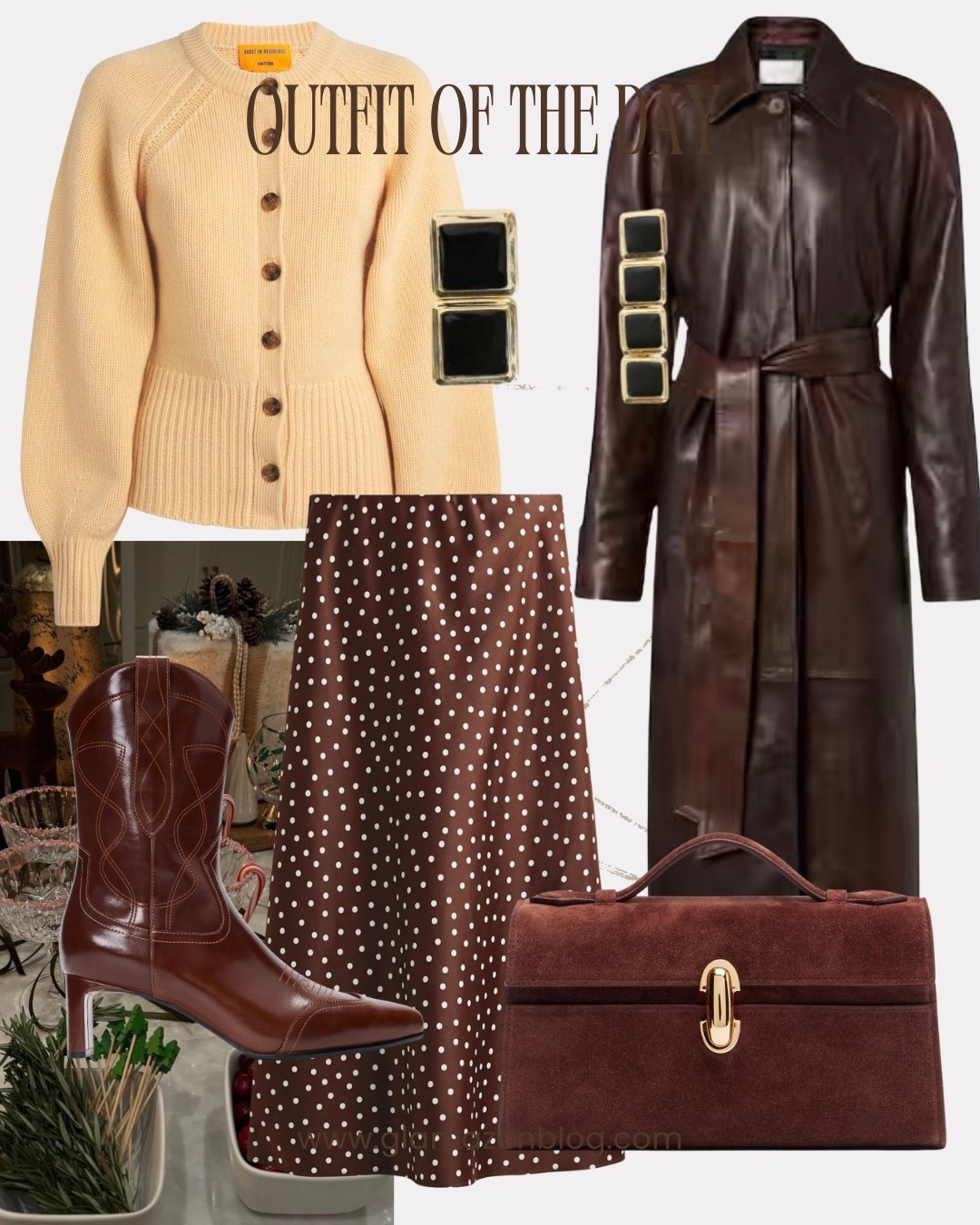 Guest in residence, leather trench, polka dot skirt, bared footwear, savette bag, heaven mayhem earrings 

#LTKwinter #LTKstyletip #LTKfestive