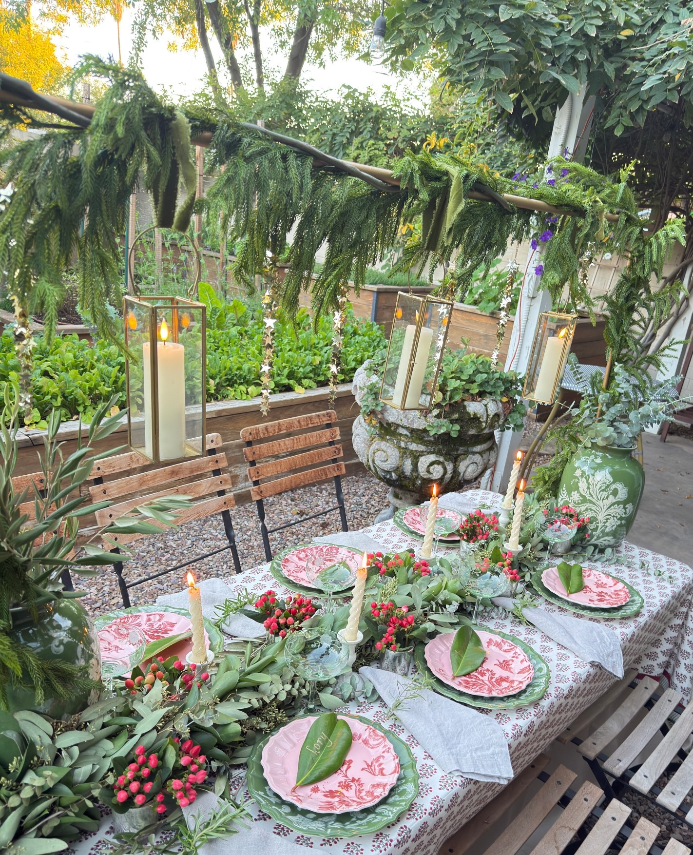 Using my favorite decorating trick - my over-the-table-rod for a festive holiday table!

#LTKHome #LTKHoliday