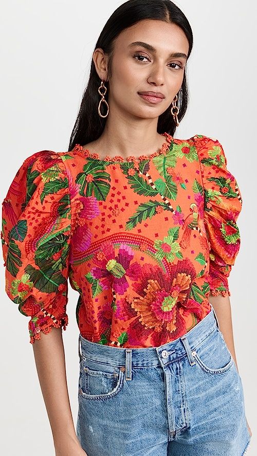 Blooming Garden Orange Blouse | Shopbop