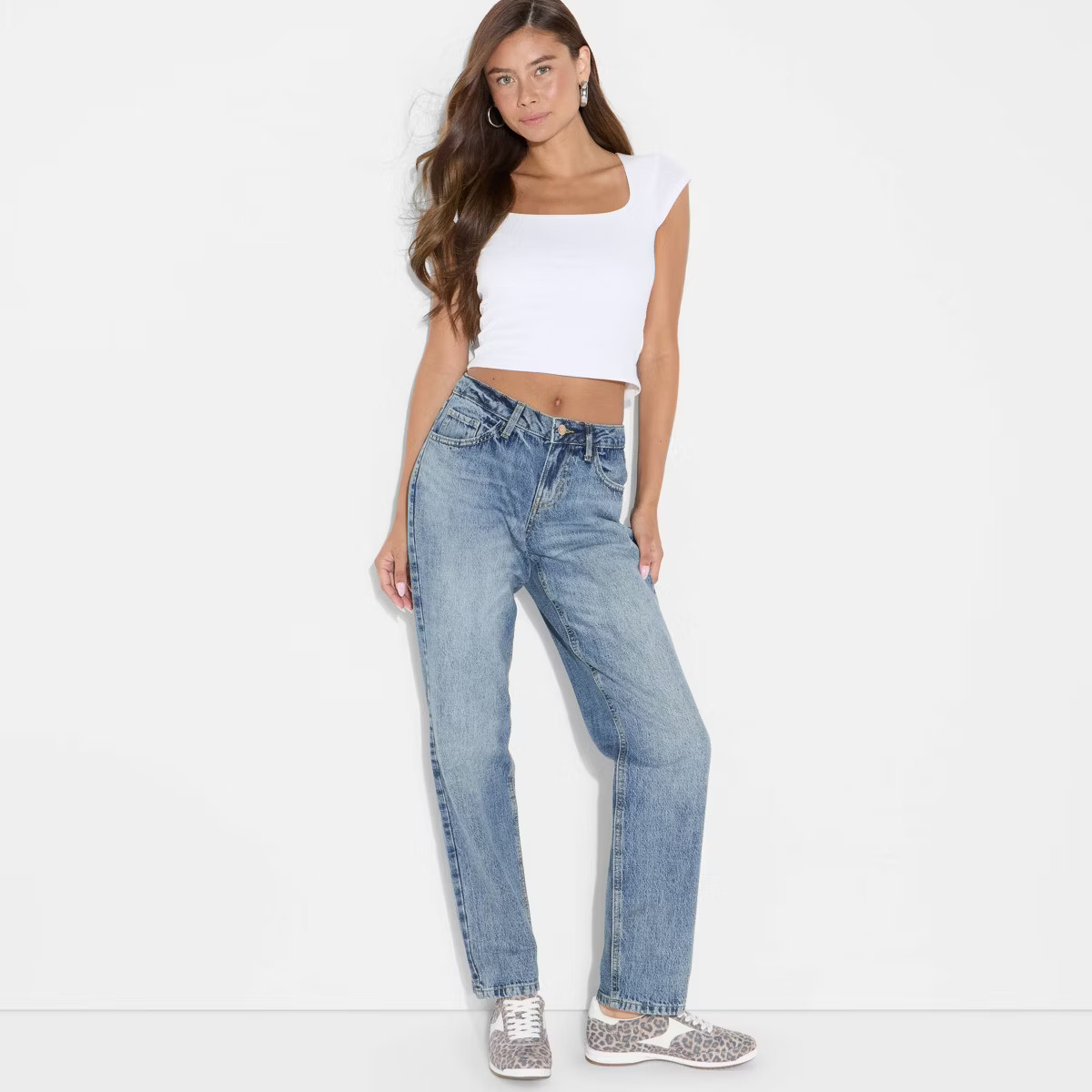 Women's Mid-Rise Straight Curvy Jeans - Wild Fable™ | Target