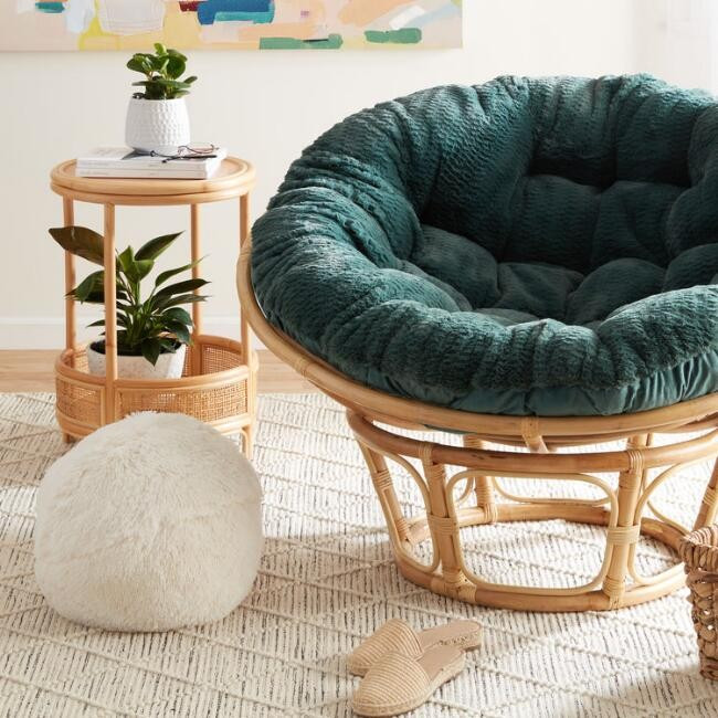 Round White Snowball Throw Pillow | World Market