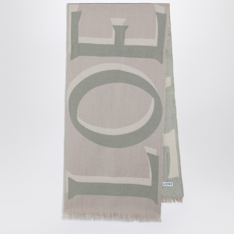 Beige wool and cashmere scarf | The Double F
