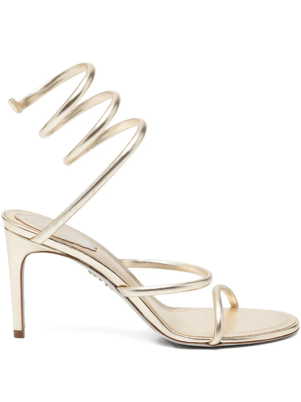 René Caovilla 80mm Cleo Heeled Sandals | Gold | FARFETCH KR | Farfetch Global