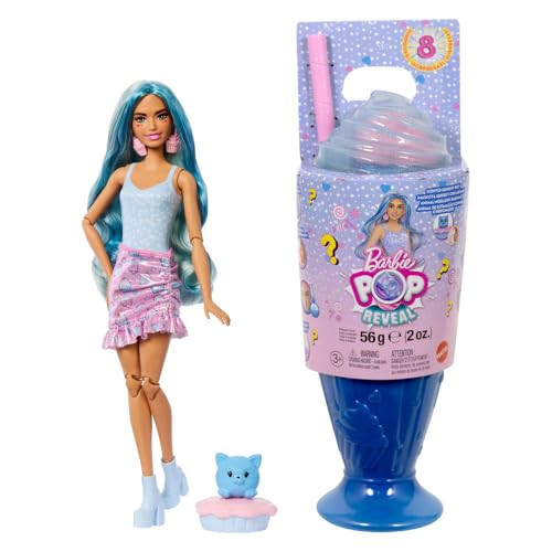 Barbie Pop Reveal Series Fashion Doll & Accessories Set, Treat Series, Cool Cupcake Theme with Pet, 8 Surprises Include Color Change | Amazon (US)