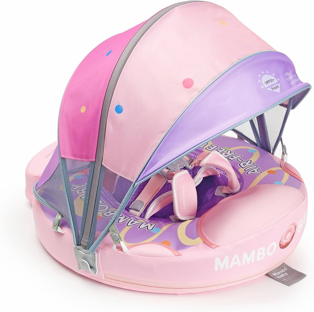 Mambobaby Float Non Inflatable Solid Baby Swim Float with UPF 50+ Sun Protection Canopy Newest Ba... | Amazon (US)