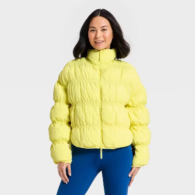 Women's Puffer Jacket - JoyLab™ Yellow L | Target