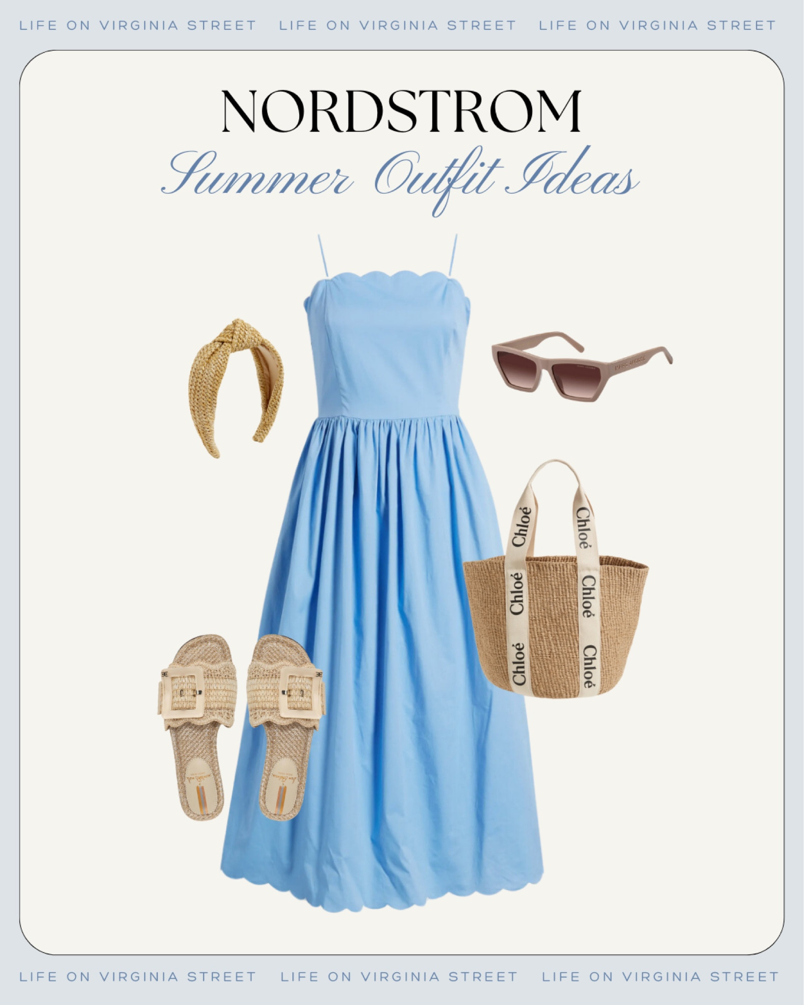 Loving this cute scalloped sundress for summer! It looks so cute with this woven headband, Chloe tote, raffia sandal slides, sunglasses and a few high/low looks.
.
#ltkseasonal #ltkover40 #ltkmidsize #ltkstyletip #ltkwedding #ltkworkwear #ltkfindsunder100 #ltkmidsize #ltksalealert #ltkitbag #ltkshoecrush

#LTKSeasonal #LTKSaleAlert #LTKFindsUnder100