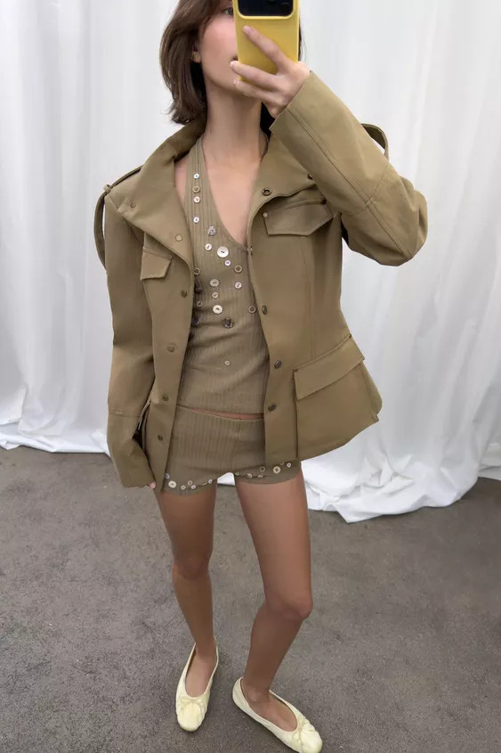RIB KNIT BUTTON SHORTS | Zara Canada