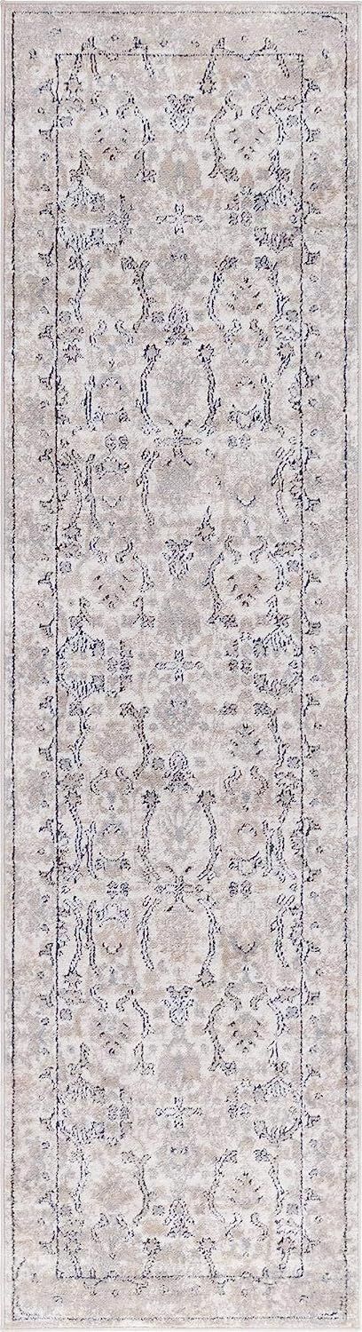 Rugs.com Oregon Collection Rug – 8 Ft Runner Ivory Low-Pile Rug Perfect for Hallways, Entryways | Amazon (US)