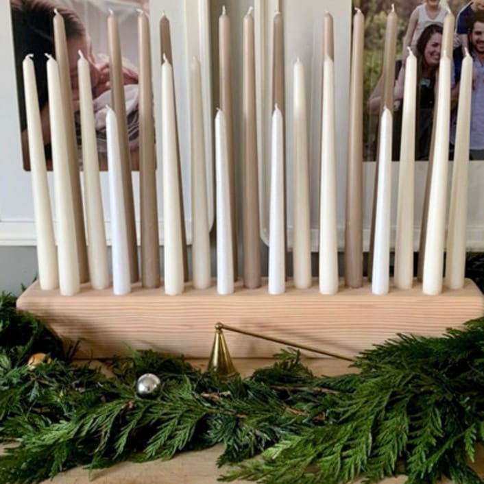 18" Natural Wood Candleholder | Minted