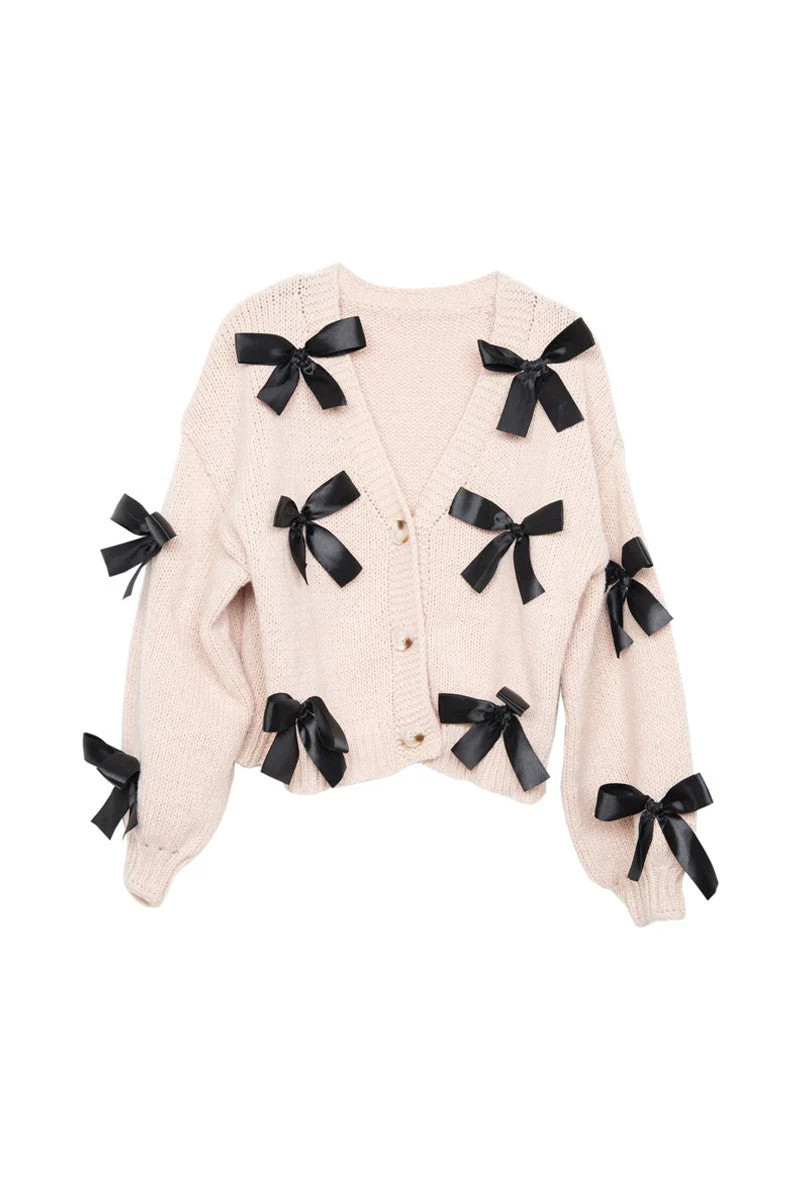 Bow Knit Cardigan Women's Sweaters | Katydid