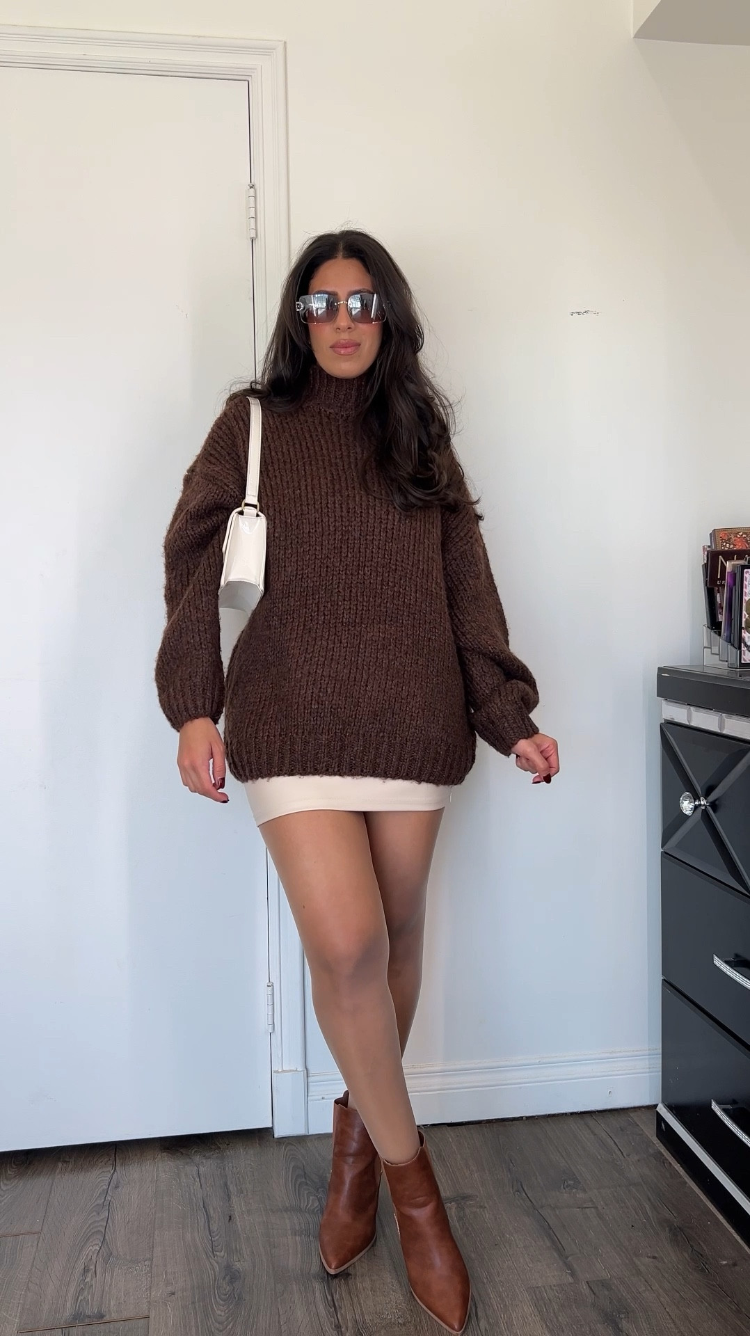 Thanksgiving outfit idea 
Medium in skirt, large in sweater for an oversized fit. 

#LTKVideo #LTKHoliday #LTKFindsUnder50