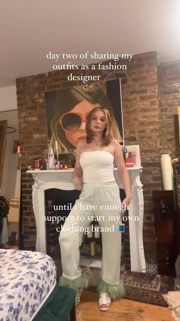 enjoy a refreshing drink outside in this lightweight summer outfit 💚 the pastel green but feathers on the hem makes them a good transition from summer to fall piece 🪶

#LTKStyleTip