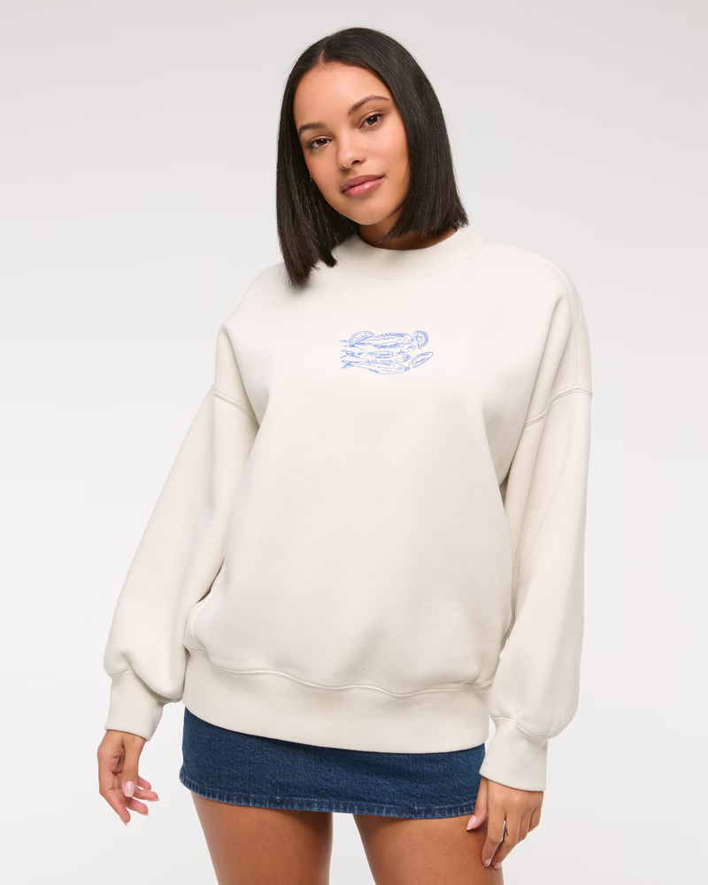 Beach Graphic Oversized Sunday Crew | Abercrombie & Fitch (US)