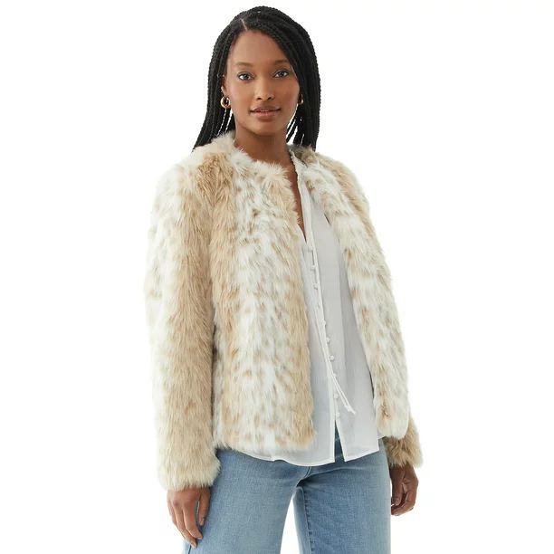 Scoop Women’s Faux Fur Chubby Jacket | Walmart (US)