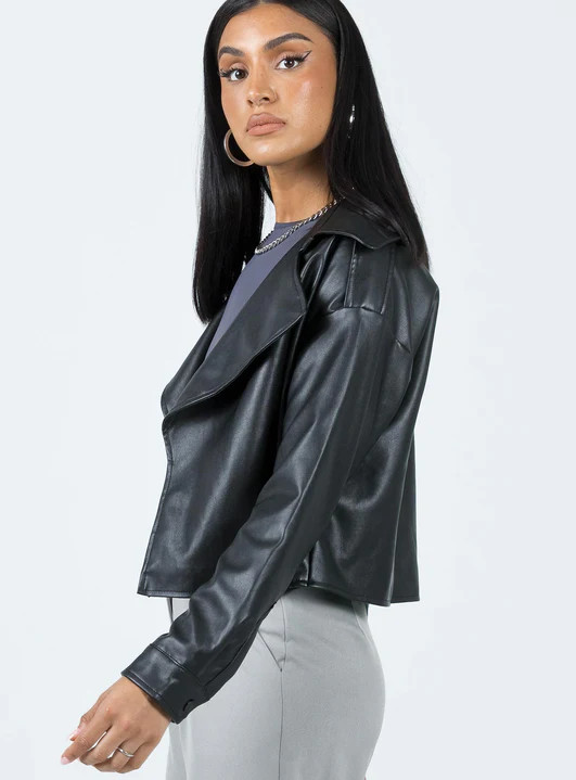Redfern Faux Leather Jacket Black | Princess Polly US