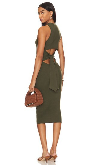 Wright Tie Back Dress | Olive Dress | Olive Green Dress | Hunter Green Dress | Green Sweater Dress | Revolve Clothing (Global)