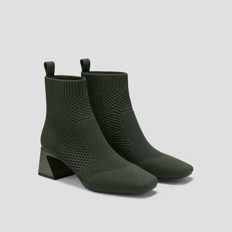 Square-Toe Perforated Heeled Boots (Melissa) | VIVAIA