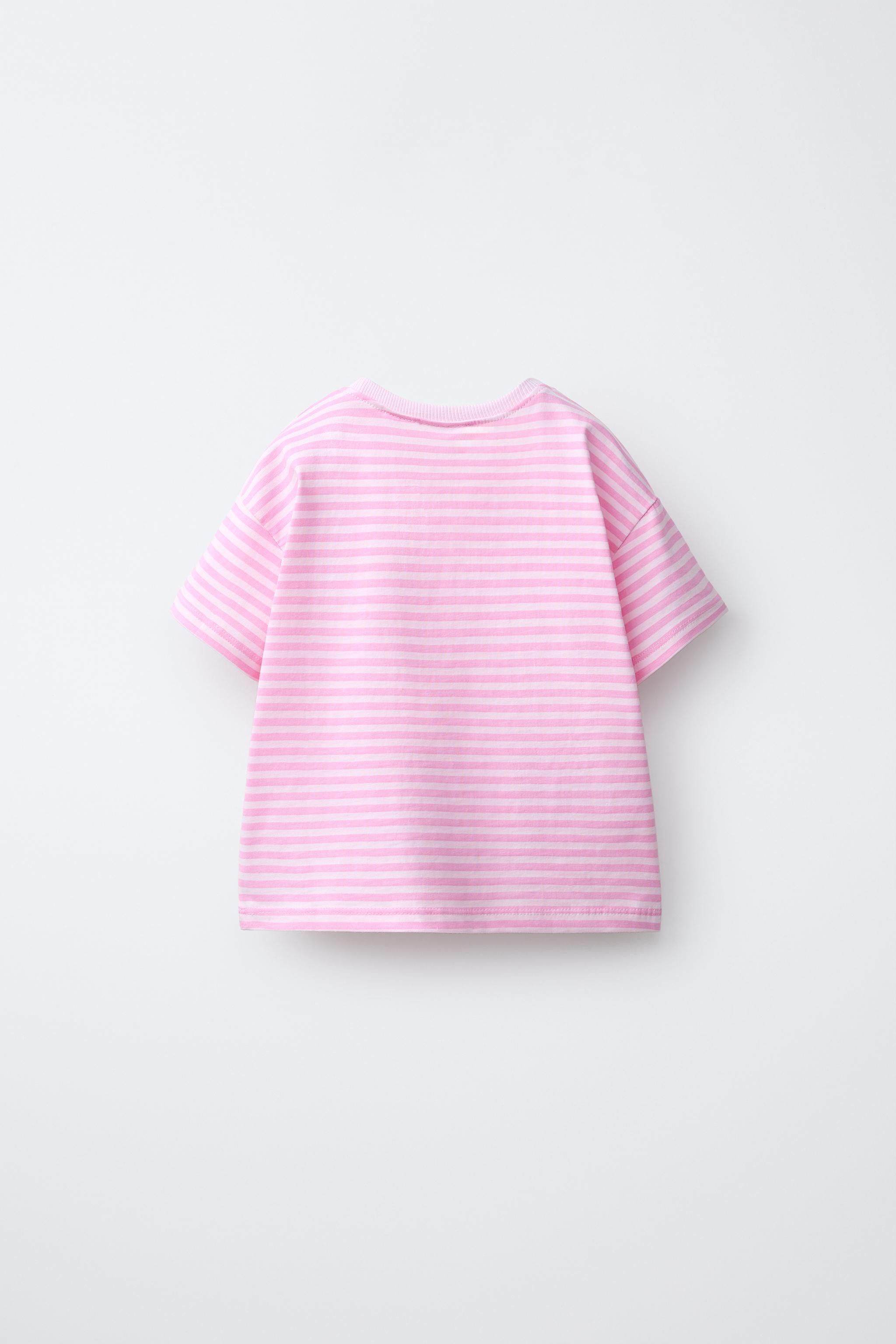 STRIPED EMBOSSED DETAIL T-SHIRT | Zara US